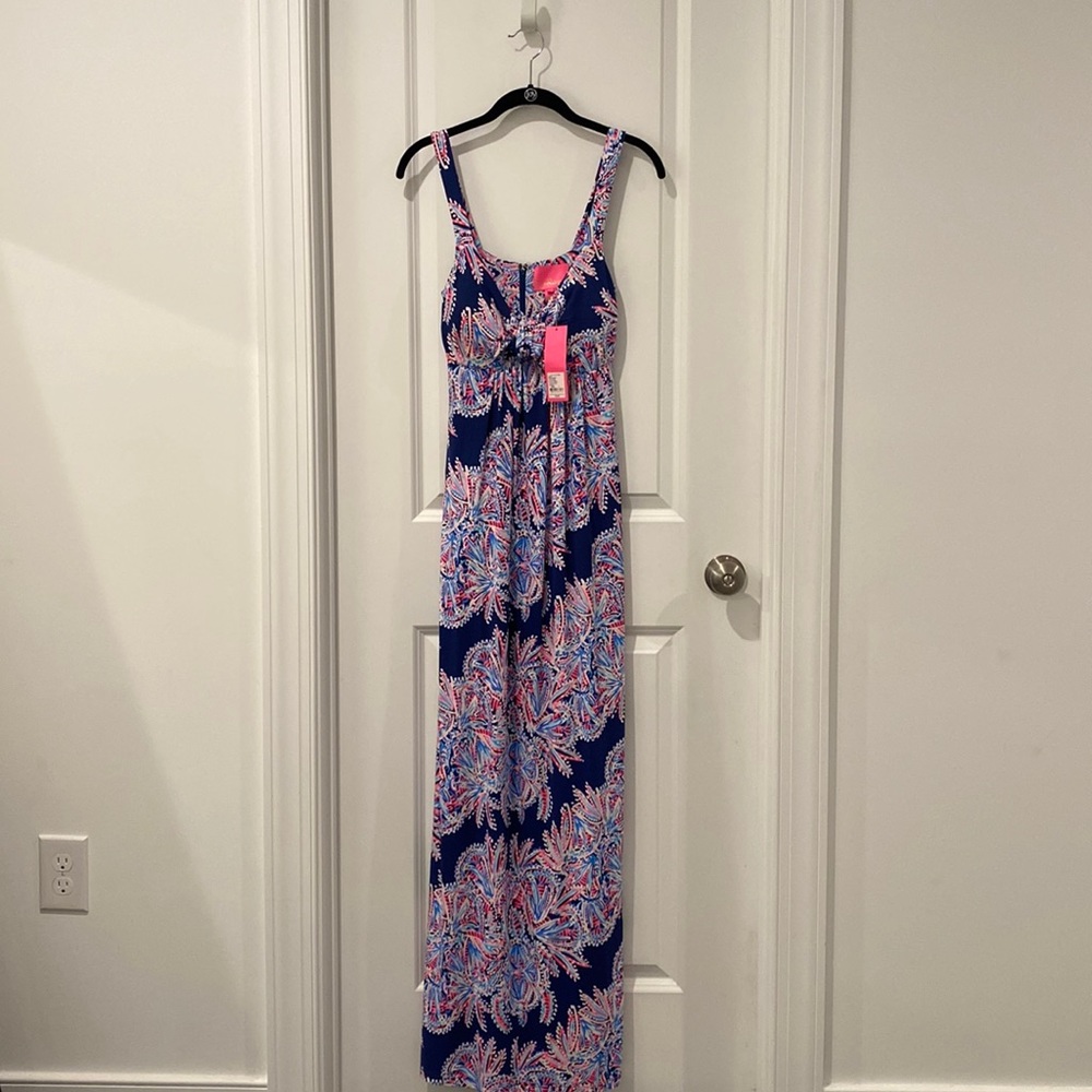 NWT - Stunning Lilly Pulitzer Maui Maxi Dress in  Oyster Bay Blue - Size 2